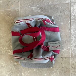 Dolce & Gabbana Gray and Red Sport Bag
